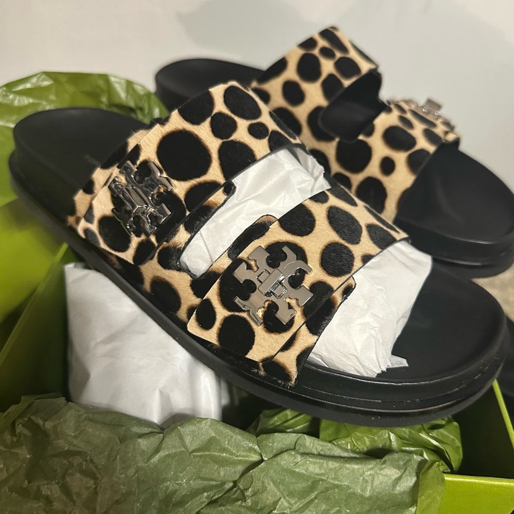 Tory Burch Leopard Print Slide Sandals - Leopard - Never Worn - Women Size 11